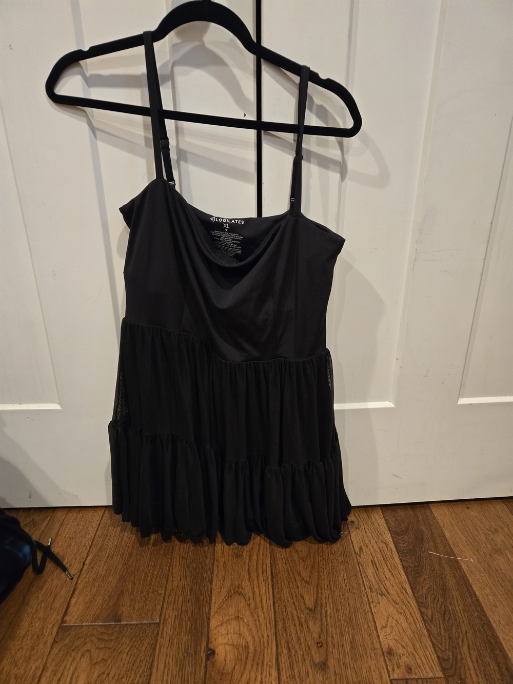 ALO Yoga Black Tiered Slip Tank